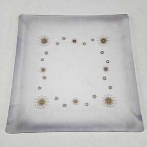 Vtg Dorothy Thorpe Glass Glama Tray Starburst Atomic Mid-Century Modern